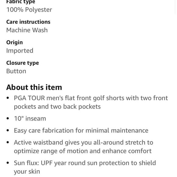 PGA TOUR Flat Front Printed Seersucker Short Sz 36 Tropical Leaf Ensign - Picture 12 of 12